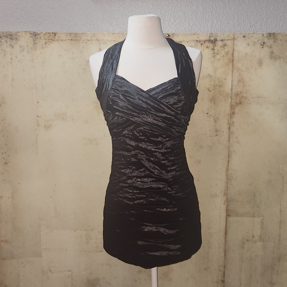 Nicole by Nicole Miller Gold Label Stretch Bodycon Evening Dress Sz 2
